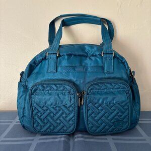 Lug Jumper Teal Blue Nylon Carryall Satchel